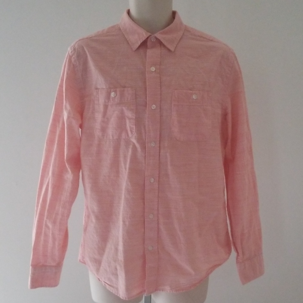 GAP Red White Button Down Long Sleeve Shirt Size M